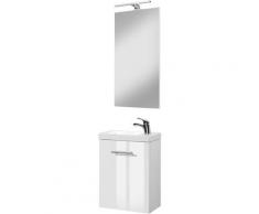 welltime Waschtisch-Set Trento, (Set, 4 St.), Breite 40cm, Gästebad SlimLine weiß Bad-Sparsets Badmöbel