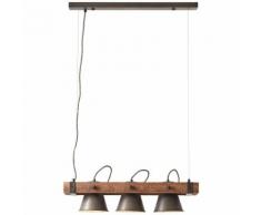 Brilliant Leuchten Plow Pendelleuchte 3flg schwarz stahl/holz Deckenleuchten SOFORT LIEFERBARE Lampen