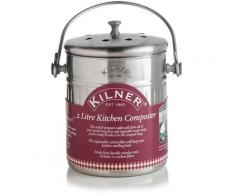 KILNER Biomülleimer "Küchen-Komposter", silberfarben, edelstahlfarben
