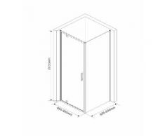 Marwell Eckdusche Cube, mit Drehtür schwarz Duschkabinen Duschen Bad Sanitär