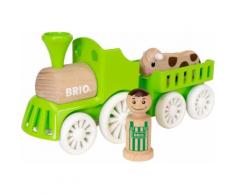 BRIO Spielzeug-Eisenbahn "My Home Town Lok mit Kuh-Anhänger", grün, Unisex, grün
