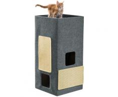 ABUKI Kratzbaum Scratchy, hoch, BxTxH: 46x46x100 cm grau Kratz- Kletterbäume Katze Tierbedarf