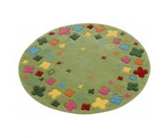 Kinderteppich Bloom Field Esprit rund Höhe 10 mm handgetuftet, grün, Neutral, grün