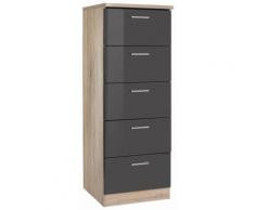 HELD MÖBEL Seitenschrank Graz, grau, grau Hochglanz