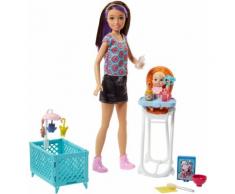 Mattel Anziehpuppe "Barbie Skipper Babysitters Inc mit Hochstuhl" (3-tlg), bunt, Unisex, bunt