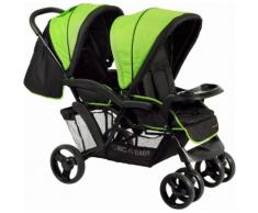 CHIC4BABY Geschwisterwagen mit Regenschutzhaube, »Doppio, schwarz grün«, grün, Unisex, schwarz grün