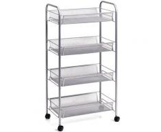 Zeller 18425 Bad-Rollwagen 54 x 30.5 x 76 Glas//Chrom