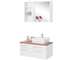 HELD MÖBEL Badmöbel-Set Davos, (3 St.), mit 2 Touch-LED-Einbauleuchten weiß Badmöbelserien Badmöbel