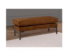 Leonique Hocker Drace, Sitzbank verziert mit einem umlaufenden Keder, schlanke Metallfüße, gepolstert braun Polsterhocker Sessel und Sofas Couches
