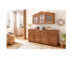 Home affaire Hängevitrine Hans Breite 138 cm im rustikalen Landhausstil, braun, Eiche rustikal
