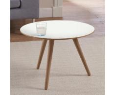 PBJ Couchtisch stick-90, mit Massivholzgestell weiß Couchtische rund oval Tische Tisch
