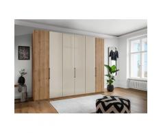 WIEMANN Falttürenschrank Monaco, mit Teil-Glasfront sowie hochwertige Beschläge beige Drehtürenschränke Kleiderschränke Schränke