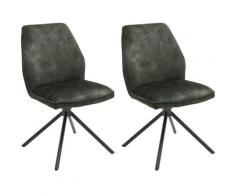 MCA furniture Esszimmerstuhl Ottawa, Vintage Veloursoptik mit Keder, Stuhl belastbar bis 120 Kg grün Esszimmerstühle Stühle Sitzbänke