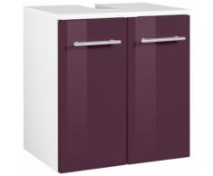 Waschbeckenunterschrank HELD MÖBEL Venedig, lila, weiß/aubergine Hochglanz