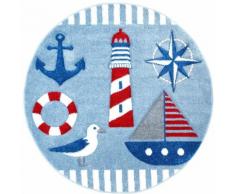 Kinderteppich, Bueno Kids 1423, Carpet City, rund, Höhe 13 mm, maschinell zusammengesetzt blau Kinder Bunte Kinderteppiche Teppiche