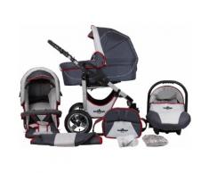 bergsteiger Kombi-Kinderwagen Capri, grey & red stripes, 3in1, (10-tlg.) grau Kinder Kombikinderwagen Kinderwagen Buggies