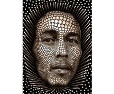 Vliestapete Ben Heine Circlism: Bob Marley, schwarz, schwarz
