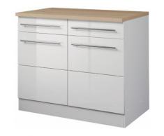 HELD MÖBEL Unterschrank Wien, Breite 100 cm, 2 Türen, Schubkästen, für viel Stauraum weiß Unterschränke Küchenschränke Küchenmöbel Schränke