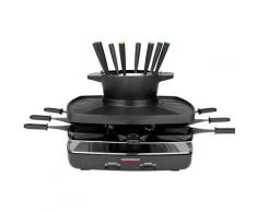 Gastroback Raclette und Fondue-Set 42567 Family and Friends, 8 Raclettepfännchen, 1200 Watt schwarz Küchenkleingeräte Haushaltsgeräte