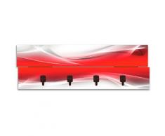 Artland Garderobenpaneel Kreatives Element Rot für Ihr Art-Design, platzsparende Wandgarderobe aus Holz mit 4 Haken, geeignet kleinen, schmalen Flur, Flurgarderobe rot Garderobenpaneele Garderoben