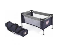CHIC2000 Puppenbett Puppen-Reisebett, Grau-navy, mit Tragetasche grau Kinder Ab 3-5 Jahren Altersempfehlung Puppenmöbel