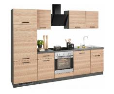 wiho Küchen Küchenzeile Esbo EEK D beige Küchenzeilen mit Geräten -blöcke Küchenmöbel Arbeitsmöbel-Sets