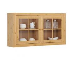 Home Affaire Hängevitrine Cindy mit dekorativen Fräsungen und Glaseinsatz in den Türen Breite 120 cm, braun, beize/wax