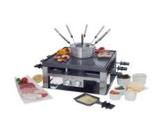 SOLIS OF SWITZERLAND Tischgrill Combi Grill 3 in 1, Fondue, Raclette, 2000 Watt schwarz Elektrogrills Haushaltsgeräte
