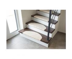 Stufenmatte, Amberg, Andiamo, halbrund, Höhe 9 mm, maschinell getuftet beige Stufenmatten Teppiche