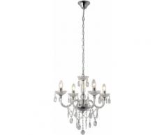 SalesFever Kronleuchter Matteo, E14, 4 Flammen aus transparentem Acryl-Glas farblos Deckenleuchten SOFORT LIEFERBARE Lampen Leuchten