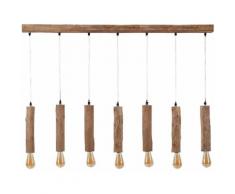 SalesFever Hängeleuchte Lilly, E27, Baumstammartige Schirme aus Eukalyptus Holz beige Deckenleuchten SOFORT LIEFERBARE Lampen Leuchten