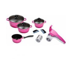KING Topf-Set Berry (Set, 6-tlg., 4 Töpfe, 3 Deckel, Küchenreibe) lila Topfsets Töpfe Haushaltswaren Topf