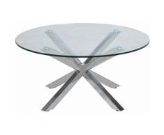 andas Couchtisch Hanna, silberfarben, chrom/glas