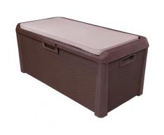 ONDIS24 Auflagenbox Santo Plus, 550 Liter, Kunststoff braun Garten- Kissenboxen Gartenmöbel Gartendeko