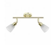 Brilliant Leuchten Sofia Spotrohr 2flg messing/weiß-alabaster weiß Deckenleuchten SOFORT LIEFERBARE Lampen