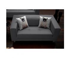 COLLECTION AB 2-Sitzer, mit 2 lustigen Hunde-Zierkissen, frei im Raum stellbar schwarz 2-Sitzer Sofas Einzelsofas Couches