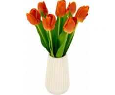 I.GE.A. Kunstblume Real-Touch-Tulpen, Vase aus Keramik orange Künstliche Zimmerpflanzen Kunstpflanzen Wohnaccessoires