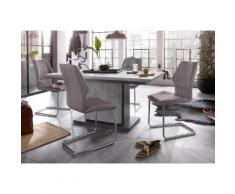 Homexperts Essgruppe Bärbel/Amelie grau Essgruppen Tische Sitzmöbel-Sets