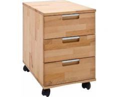 MCA furniture Rollcontainer Masimo, Massivholz Kernbuche geölt und gewachst, vormontiert beige Büroschränke Büromöbel