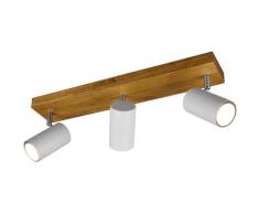 TRIO Leuchten Deckenstrahler Marley, Deckenspot, GU10, 1 St., mit Holz Baldachin, Strahler dreh- und schwenkbar, GU10 Leuchtmittel frei wählbar braun Spots Lampen sofort lieferbar