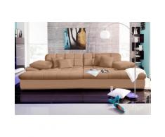 Nova Via Big-Sofa Biarritz, wahlweise mit Kaltschaum (140kg Belastung/Sitz) und RGB-LED-Beleuchtung braun XXL Sofas Couches Wohnzimmer