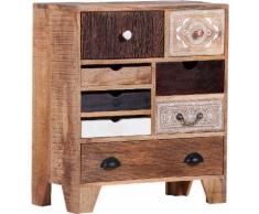 Gutmann Factory Kommode Puno, massives Altholz Mango mit Schnitzereien, Shabby Chic, Vintage braun Schubladenkommoden Kommoden Sideboards