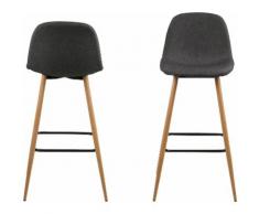 andas Bistrostuhl Willy, Webstoff, Gestell aus Metall, Sitzpolsterung pflegeleichten Kunstleder, oder Sitzhöhe 73 cm grau Bistrostühle Stühle Sitzbänke