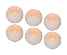 näve Batterie LED-Tischleuchten KERZE 6er-Set, weiß, weiß