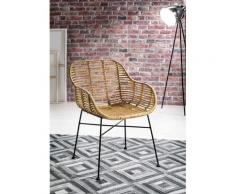 SIT Rattanstuhl Rattan Vintage, mit Armlehnen, Shabby Chic, Vintage beige 4-Fuß-Stühle Stühle Sitzbänke