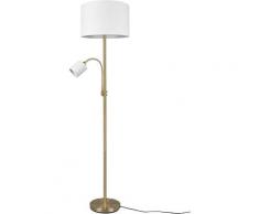 TRIO Leuchten Stehlampe Hotel, E27-E14, mit flexibel einstellbarer Leseleuchte, getrennt schaltbar goldfarben Stehleuchten