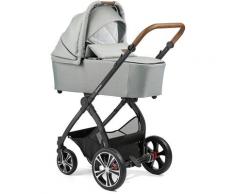 Gesslein Kombi-Kinderwagen FX4 Life, schwarz/tabak mit Wanne CX3, granitgrau meliert/Petrol Tupfen, Made in Germany; Kinderwagen schwarz Baby Ab Geburt Altersempfehlung