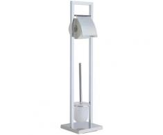 axentia WC-Garnitur Ondor silberfarben WC-Zubehör Badaccessoires Badmöbel