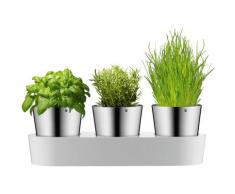 WMF Kräutertopf, (Set, 7 St.), mit Bewässerungssystem, Indoor weiß Kräutertopf Pflanzgefäße Blumenvasen Wohnaccessoires