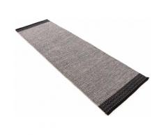 carpetfine Läufer Kelim Mia, rechteckig, 6 mm Höhe, Baumwolle Wendeteppich grau Teppichläufer Bettumrandungen Teppiche